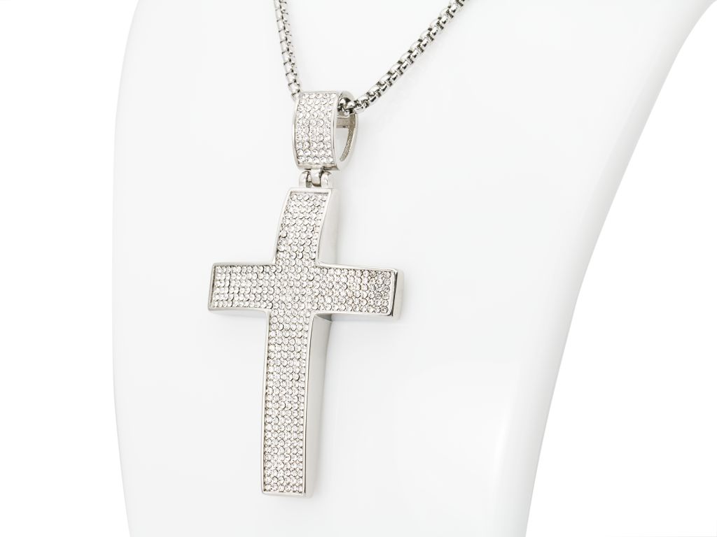 Levně Linda's Jewelry Náhrdelník kříž Big Cross chirurgická ocel INH019