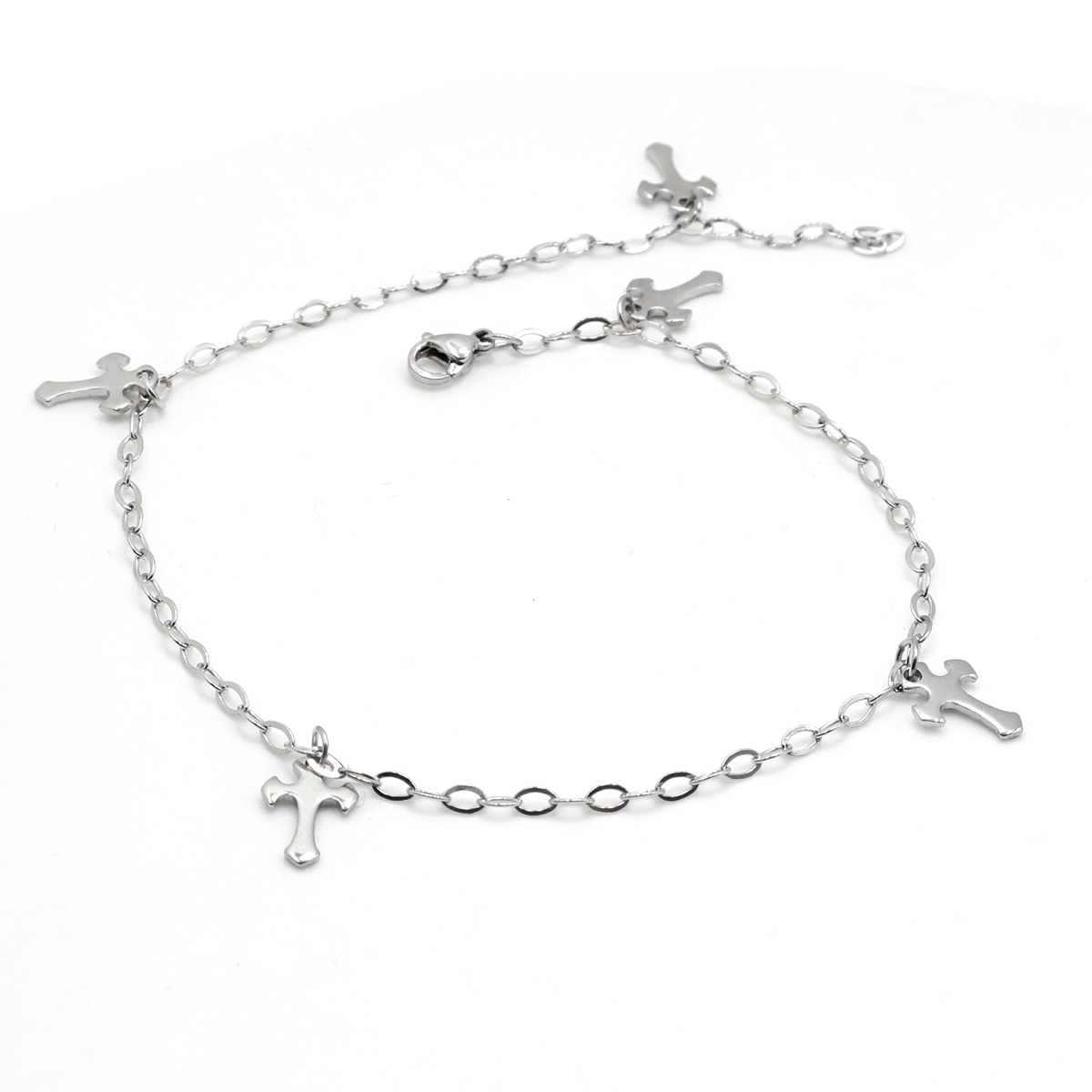 Levně Linda's Jewelry Náramek na nohu Simple Kříže chirurgická ocel INR041