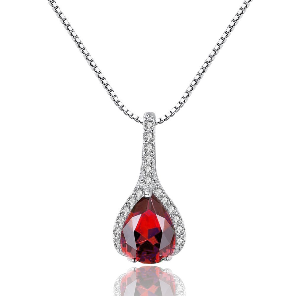 Levně Linda's Jewelry Stříbrný náhrdelník Ryzí Červená Ag 925/1000 INH149