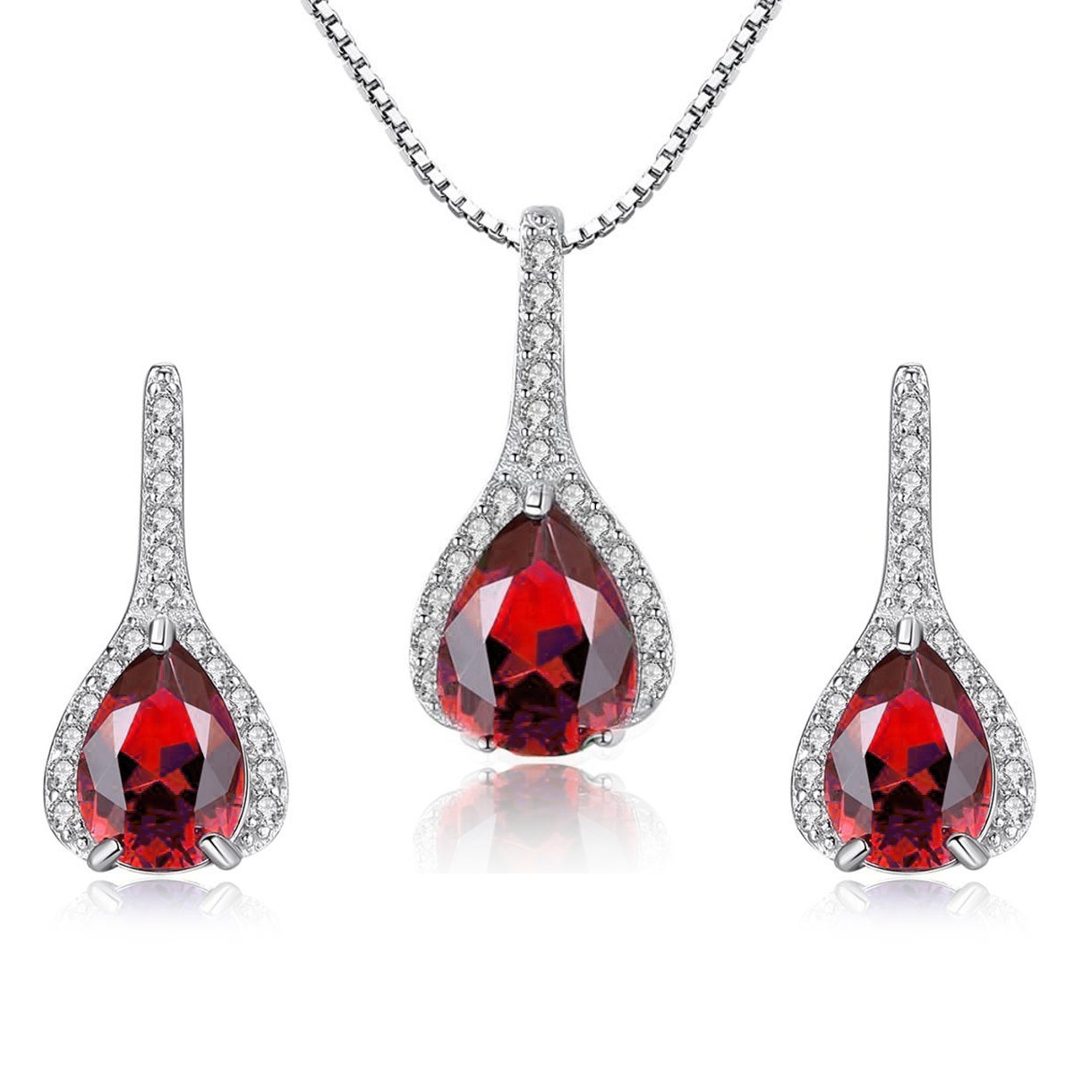 Levně Linda's Jewelry Zvýhodněná sada šperků Ryzí Červená Ag 925/1000 IS082