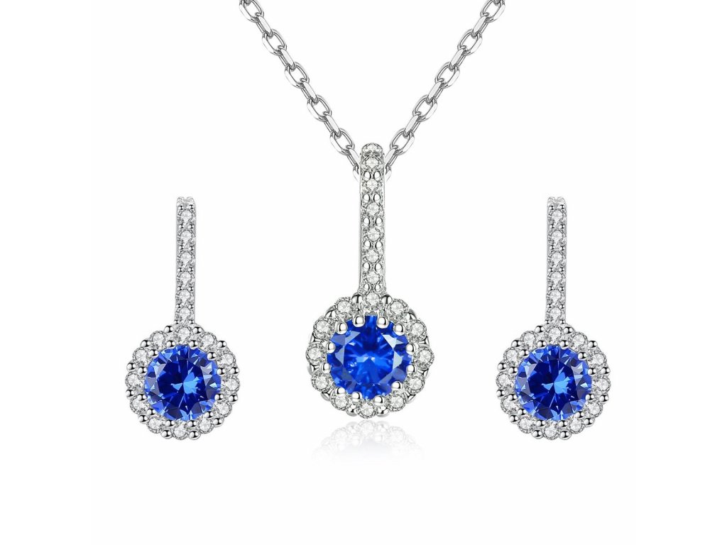 Linda\'s Jewelry Zvýhodněná sada šperků Modrý Kvítek Ag 925/1000 IS084