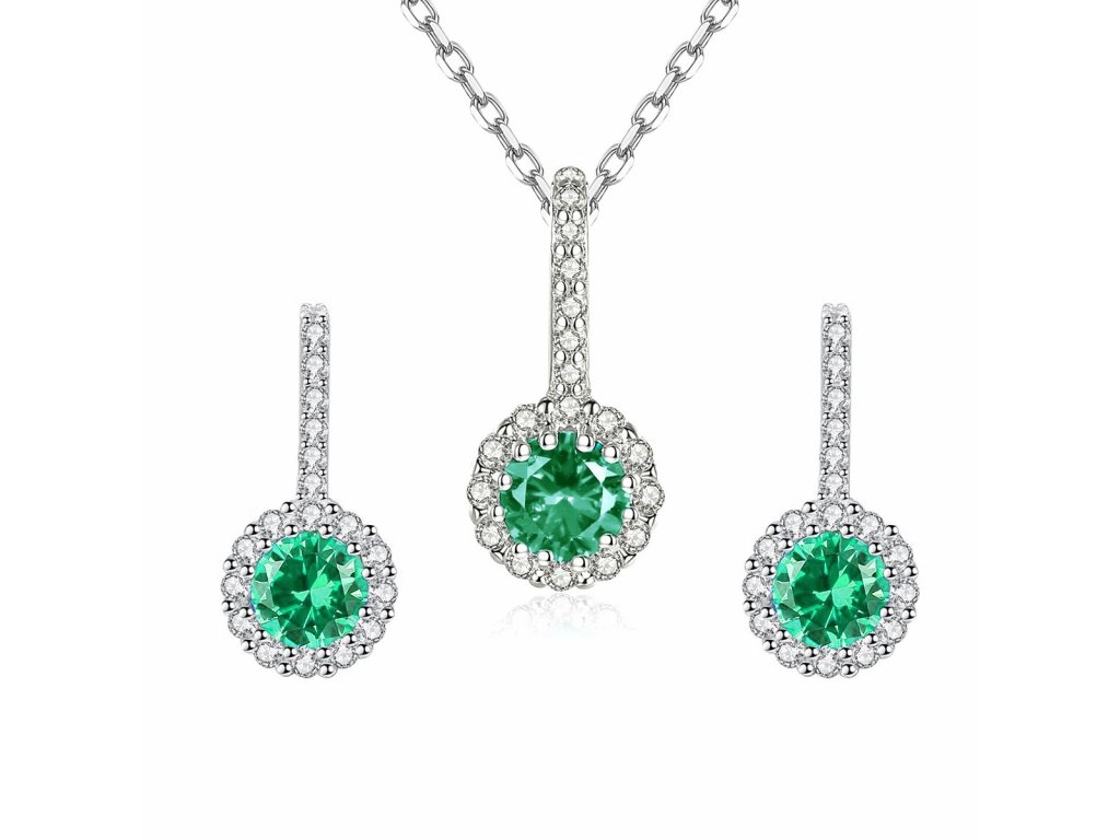 Levně Linda's Jewelry Zvýhodněná sada šperků Zelený Kvítek Ag 925/1000 IS085