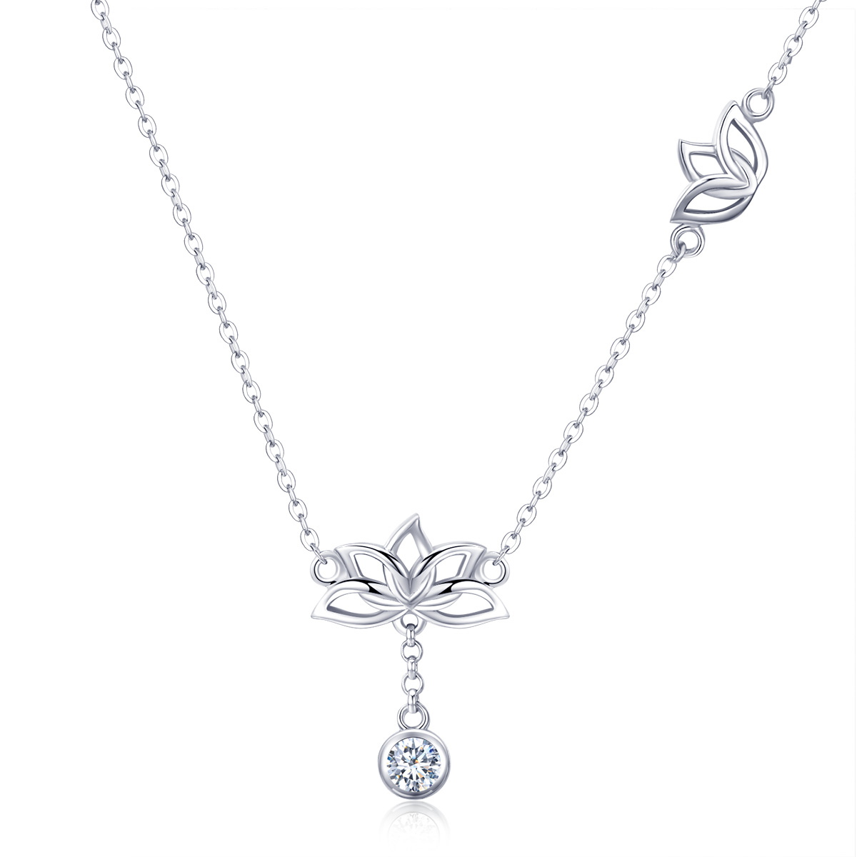 Linda's Jewelry Stříbrný náhrdelník Pure Lotus Ag 925/1000 INH168
