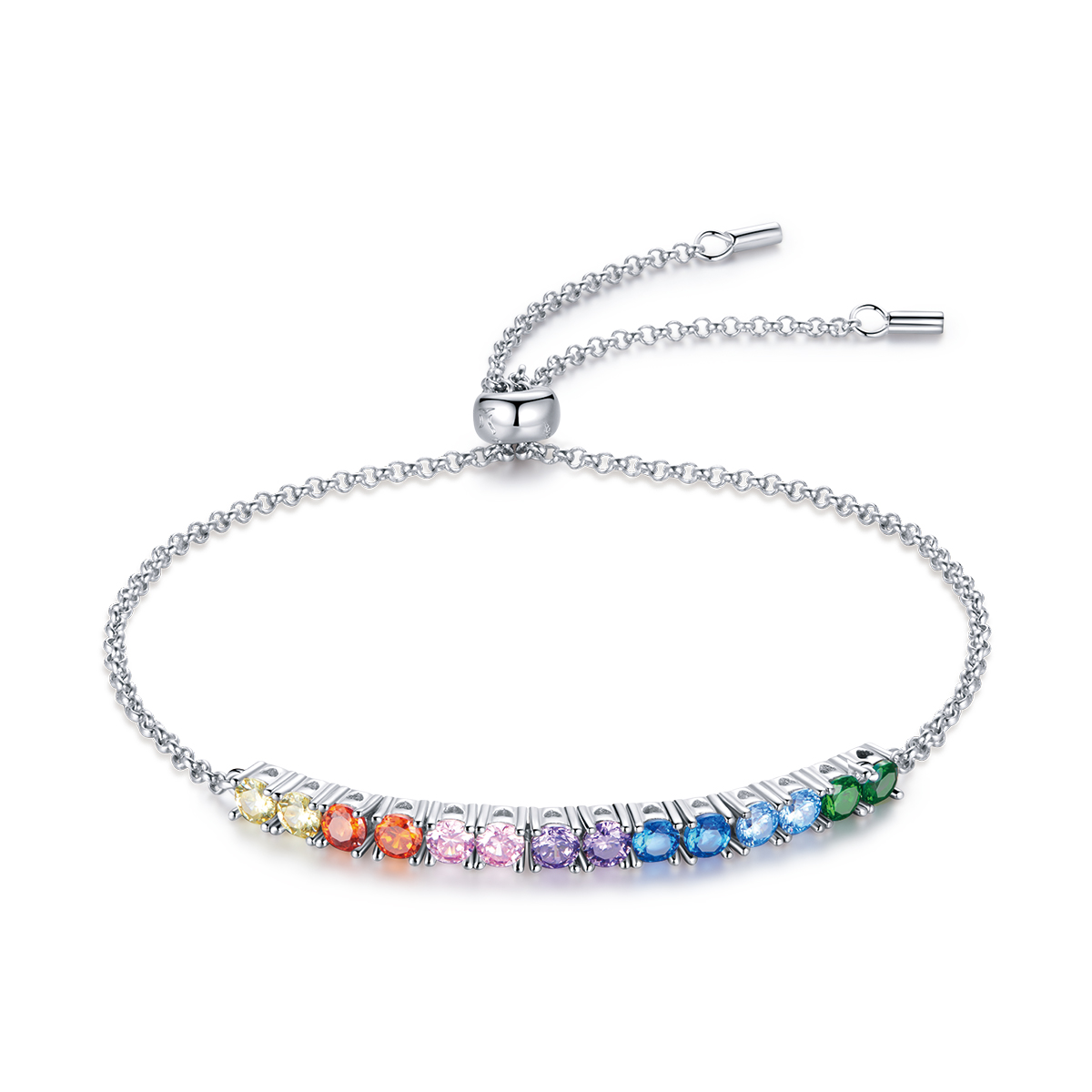 Levně Linda's Jewelry Stříbrný náramek Rainbow Line Ag 925/1000 INR126