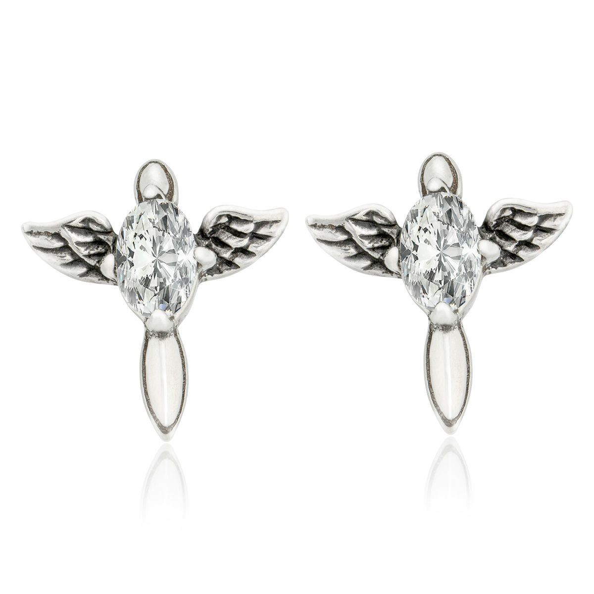 Sam\'s Artisans Náušnice Angel Wings chirurgická ocel INM035