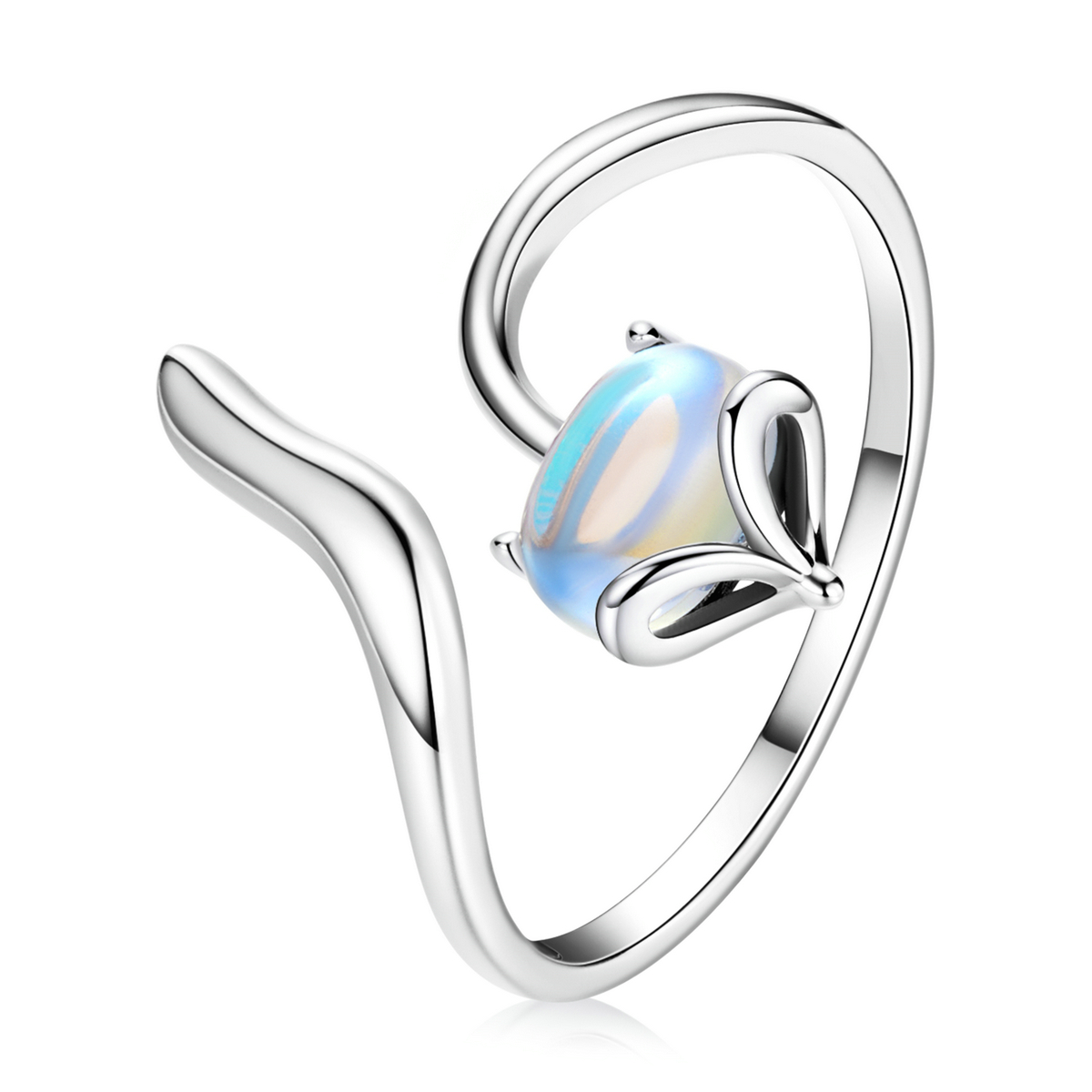 Levně Linda's Jewelry Stříbrný prsten Moonstone Fox Ag 925/1000 IPR118