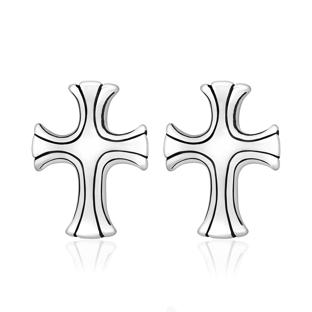 Sam\'s Artisans Náušnice Cross Pattée chirurgická ocel INM075