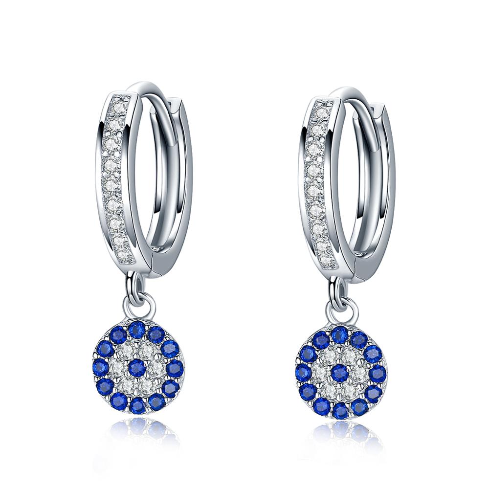 Levně Linda's Jewelry Stříbrné náušnice Kruhy Zirkon Circle Blue IN049