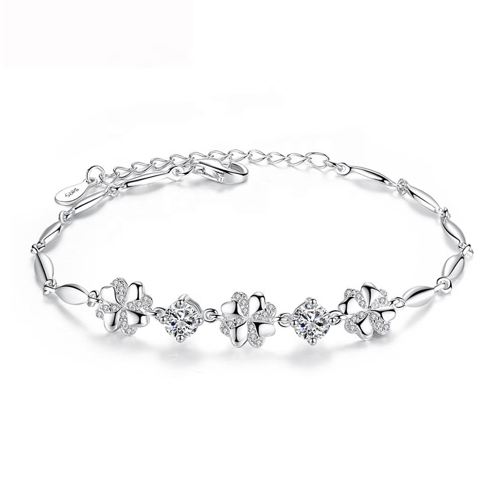 Linda\'s Jewelry Stříbrný náramek pro štěstí Čtyřlístek Ag 925/1000 INR132