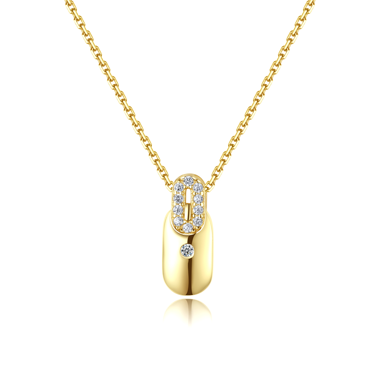 Levně Linda's Jewelry Stříbrný pozlacený náhrdelník Minimalistka Ag 925/1000 INH177