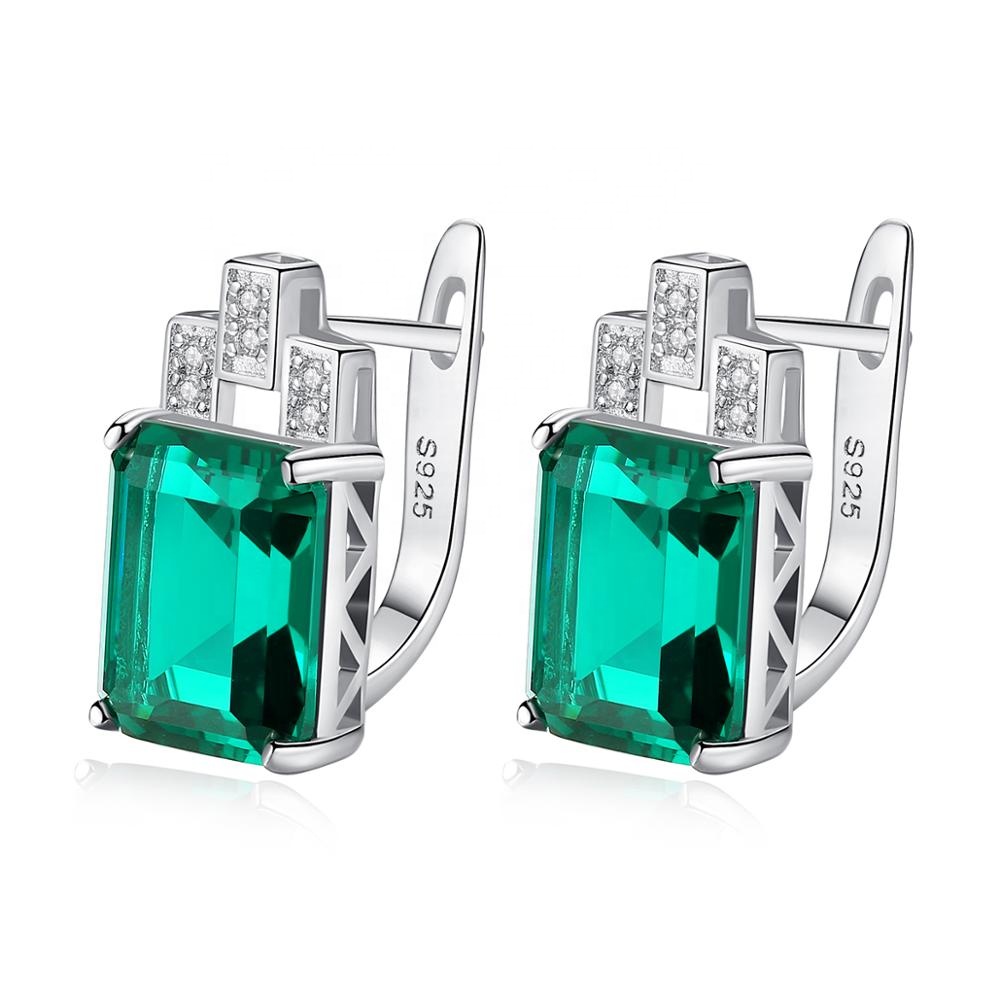 Levně Linda's Jewelry Stříbrné náušnice Emerald Green Ag 925/1000 IN373