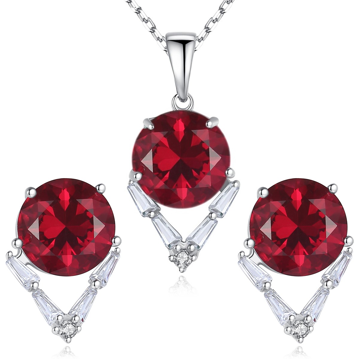 Levně Linda's Jewelry Zvýhodněná sada šperků Red & Crystal Ag 925/1000 IS095