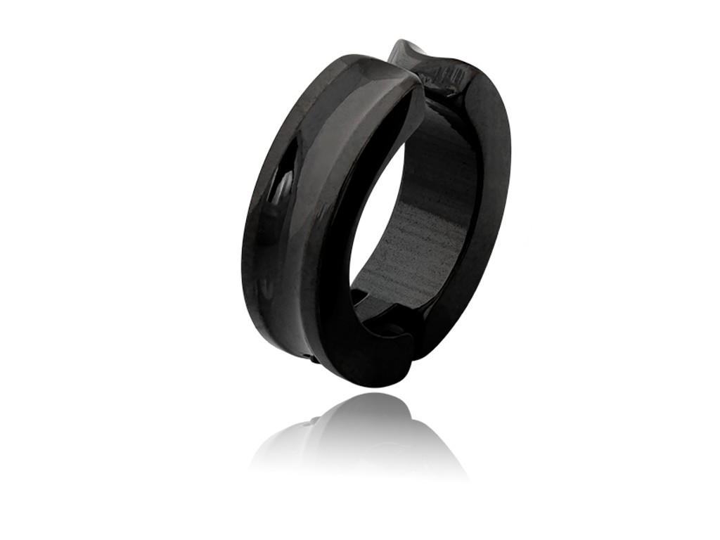 Levně Linda's Jewelry Záušnice Simple Black Chirurgická ocel IN390