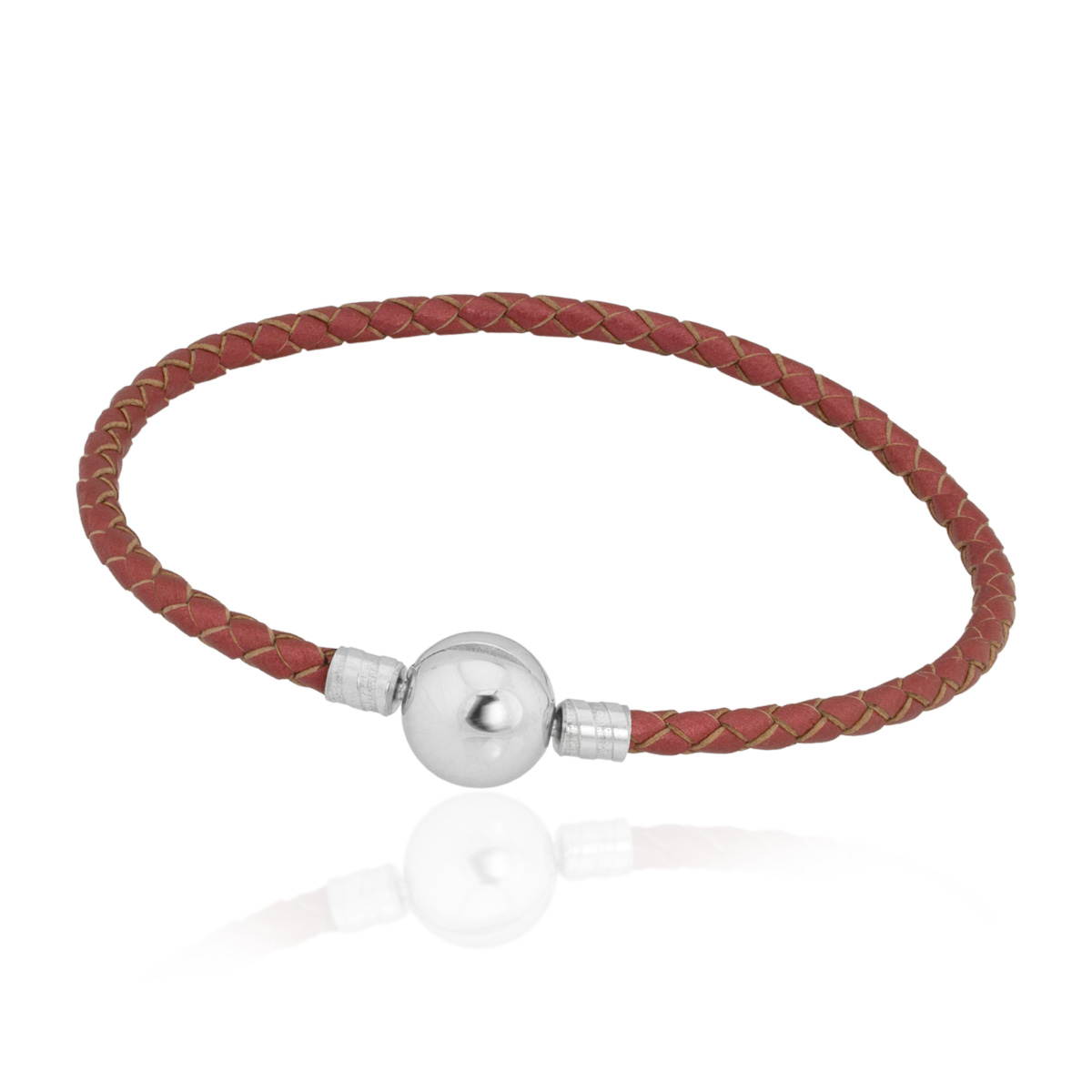 Levně Linda's Jewelry Kožený náramek Červený Chirurgická ocel INR147