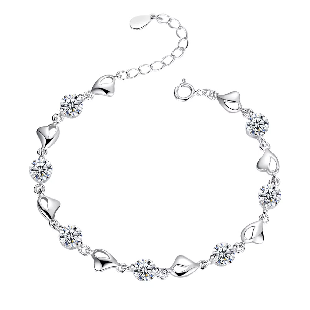 Linda's Jewelry Stříbrný náramek Otevřená Srdce Ag 925/1000 INR166