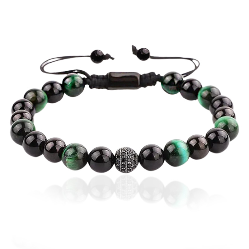 Linda's Jewelry Korálkový náramek Dual Color Black & Green INR206