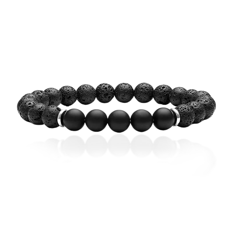 Levně Sam's Artisans Korálkový náramek Rough Lava Stone INRM222