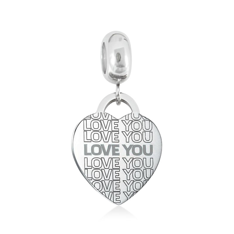 Levně Linda's Jewelry Visací Přívěsek Love You chirurgická ocel IP087