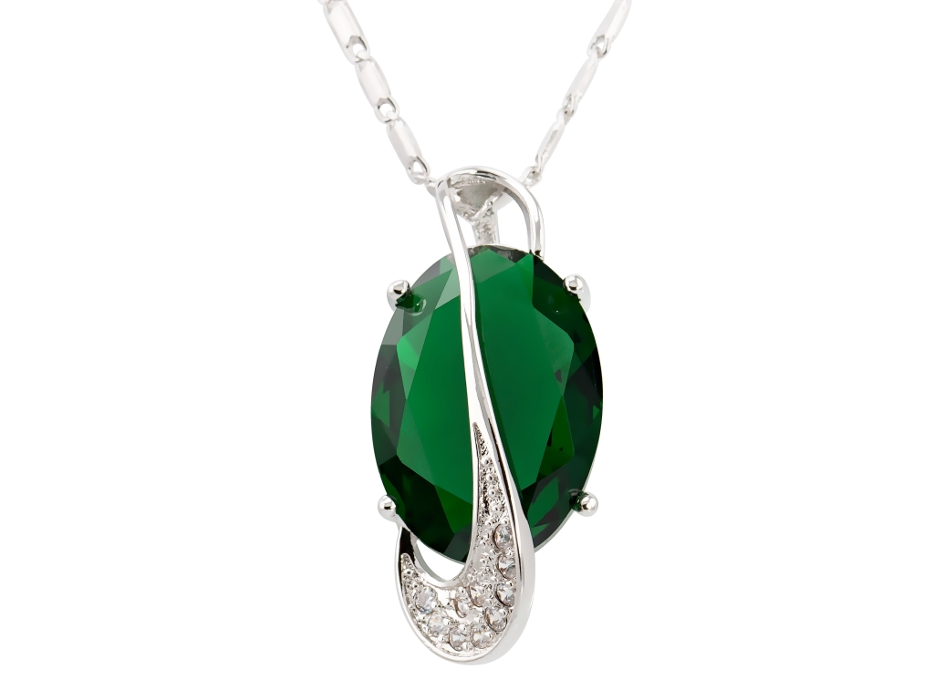 Linda's Jewelry Bižuterní řetízek s přívěskem Smaragd INH055