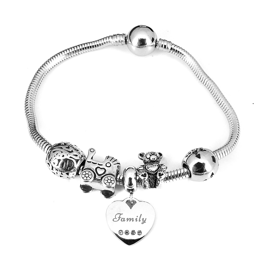 Linda\'s Jewelry Náramek s přívěsky Rodinná pouta chirurgická ocel INR046 Délka: 21