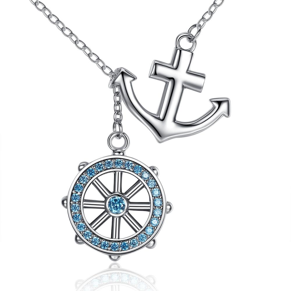 Linda\'s Jewelry Stříbrný náhrdelník se zirkony Sailor  INH030