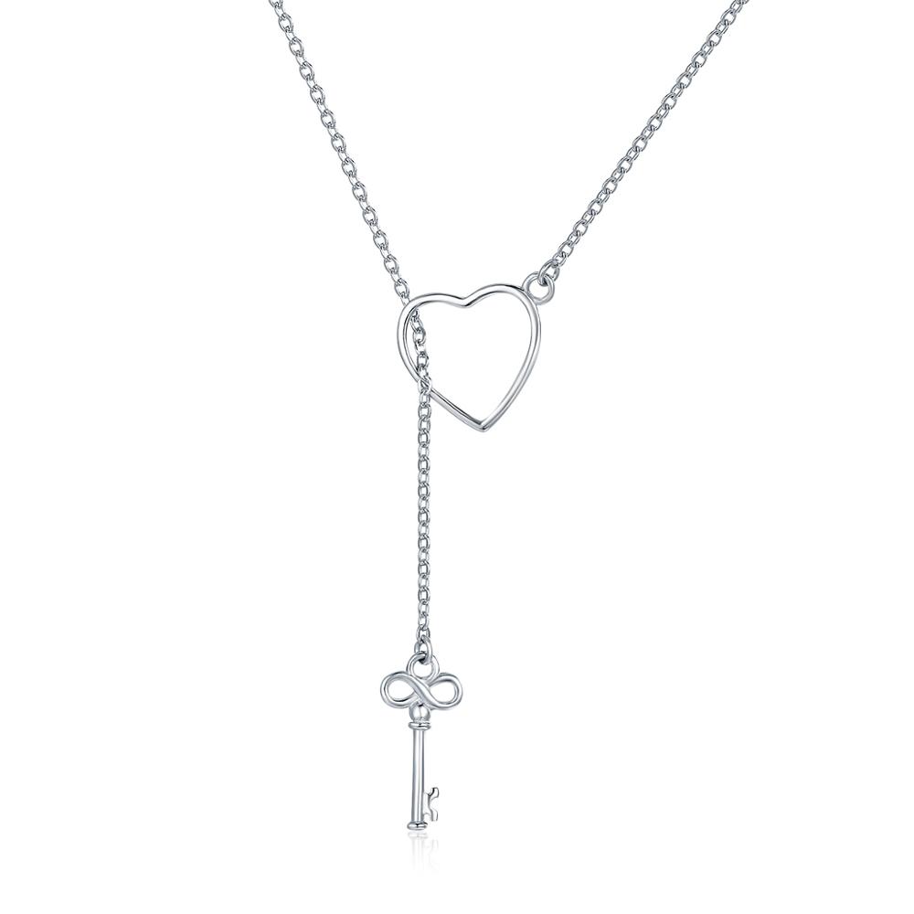 Linda\'s Jewelry Stříbrný náhrdelník Klíč od srdce  INH036