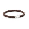 kozeny-naramek-uno-chirurgicka-ocel-hneda