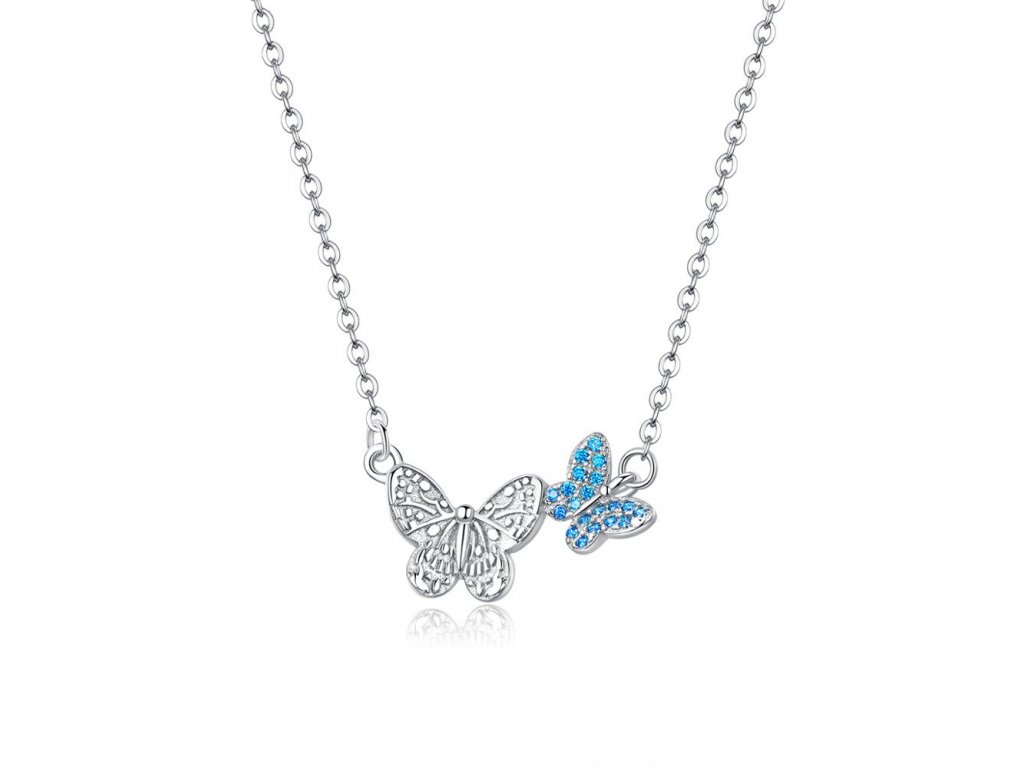 Strieborný náhrdelník so zirkónmi Butterfly Effect Ag 925/1000  +Darčeková krabička zdarma