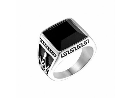 Masívny prsteň Gnosis Black chirurgická oceľ  +Darčeková krabička zdarma