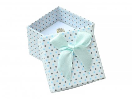 Bodkovaná papierová krabička na prsteň alebo náušnice Blue dots