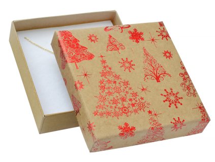 Vianočná krabička Red Bliss Tree na strednú sadu šperkov