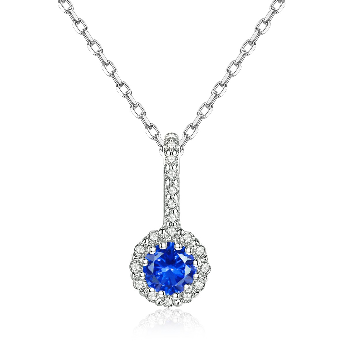 Linda\'s Jewelry Strieborný náhrdelník Modrý Kvietok Ag 925/1000 INH151