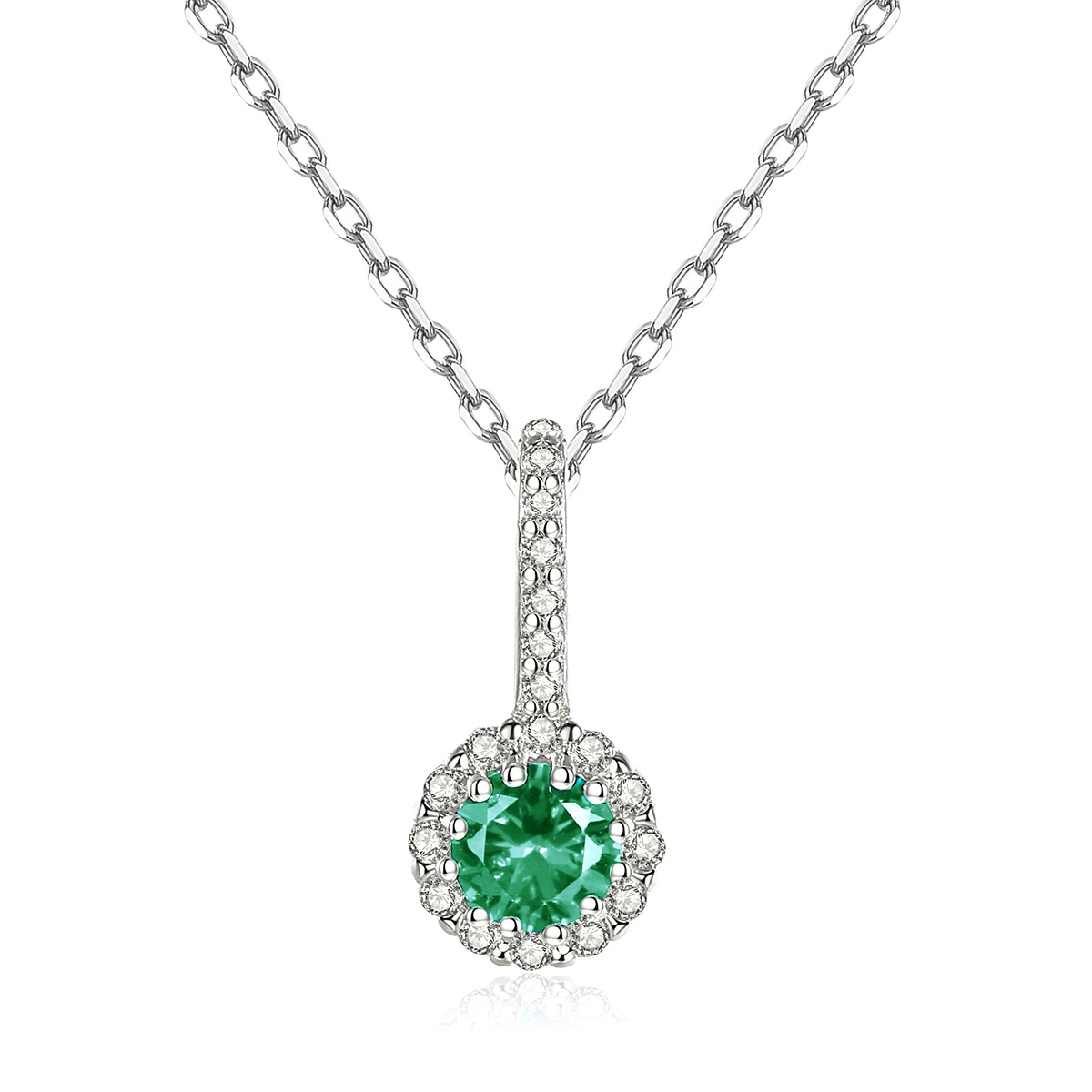 E-shop Linda's Jewelry Strieborný náhrdelník Zelený Kvietok Ag 925/1000 INH152