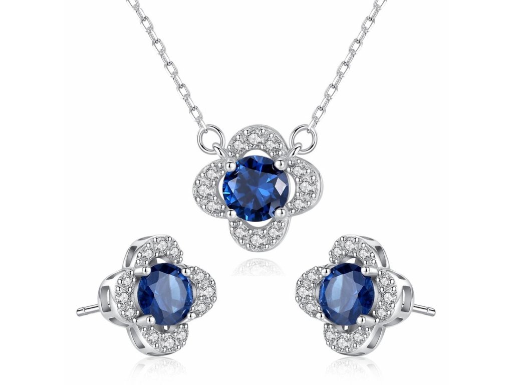 E-shop Linda's Jewelry Zvýhodnená sada šperkov Indigový Kvet Ag 925/1000 IS086
