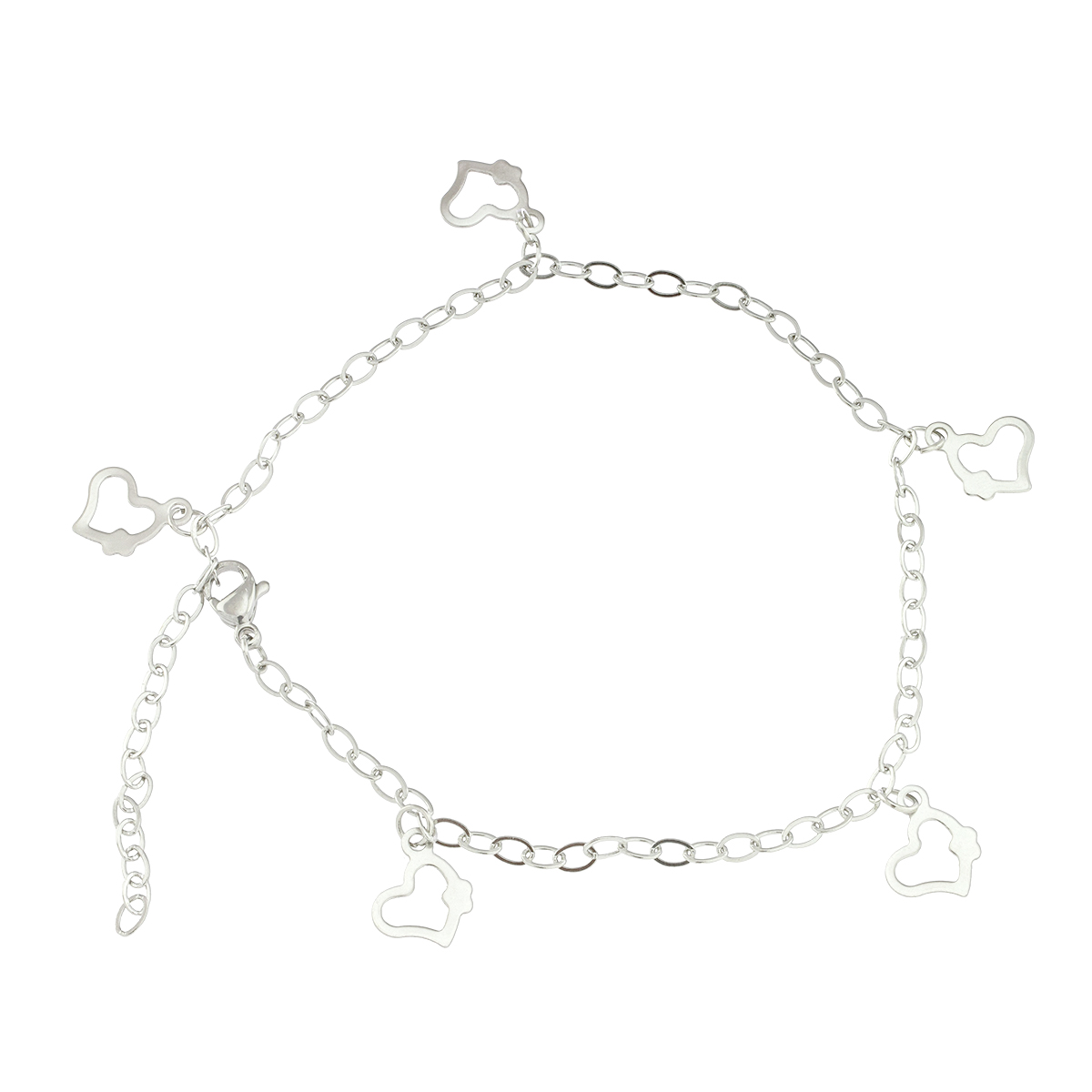 E-shop Linda's Jewelry Náramok Shaped Heart členkový chirurgická oceľ INR124