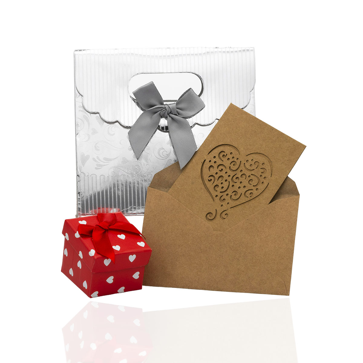 E-shop Romantické balenie s prianím na prsten nebo náušnice | Strieborná / Červená IK053