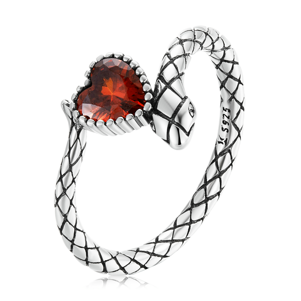 E-shop Linda's Jewelry Strieborný prsteň Hadie Srdce Ag 925/1000 IPR113