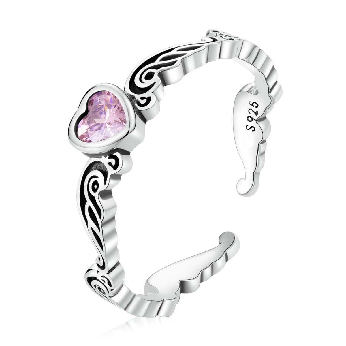 E-shop Linda's Jewelry Nastaviteľný strieborný prsteň Angel Love Ag 925/1000 IPR120