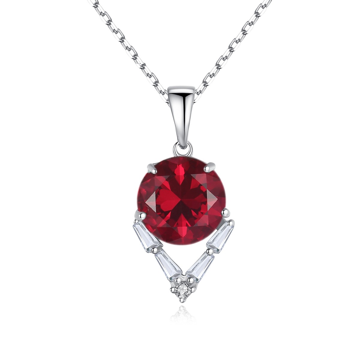 E-shop Linda's Jewelry Strieborný náhrdelník Red & Crystal Ag 925/1000 INH178