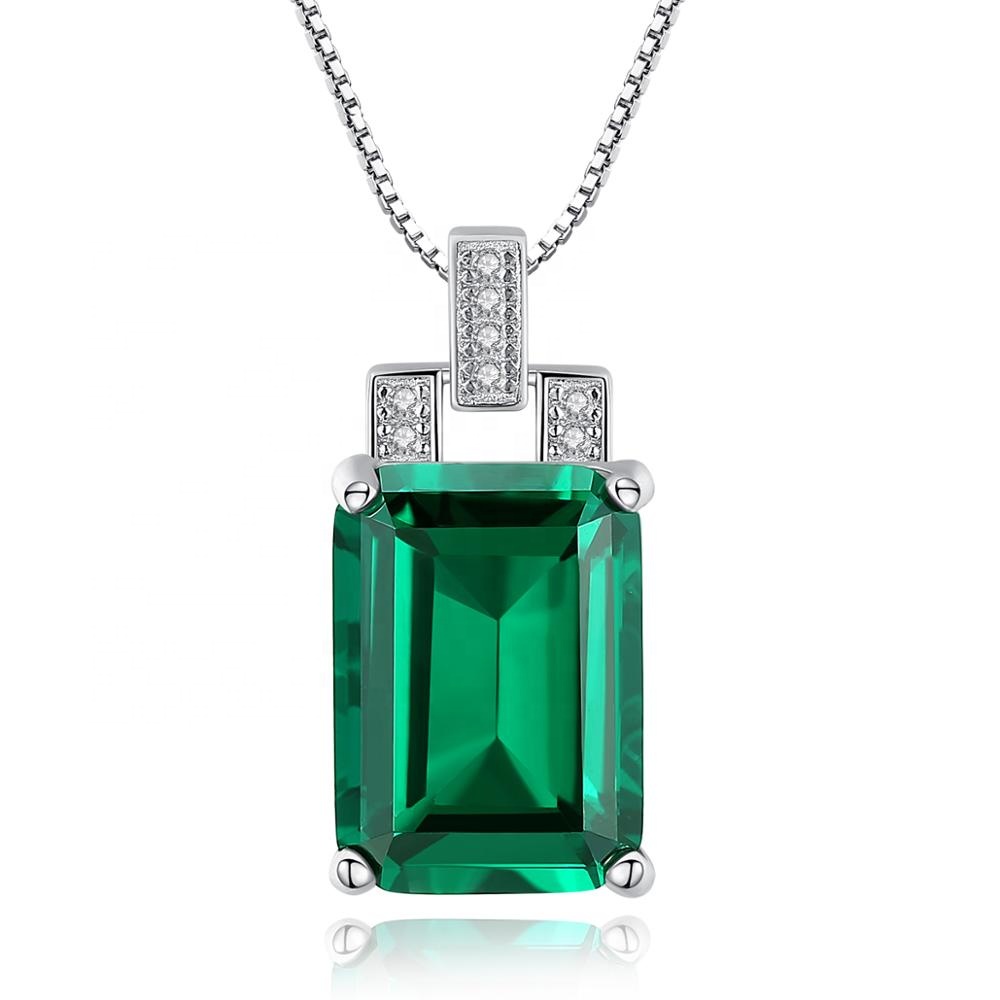 Linda\'s Jewelry Strieborný náhrdelník Emerald Green Ag 925/1000 IN182