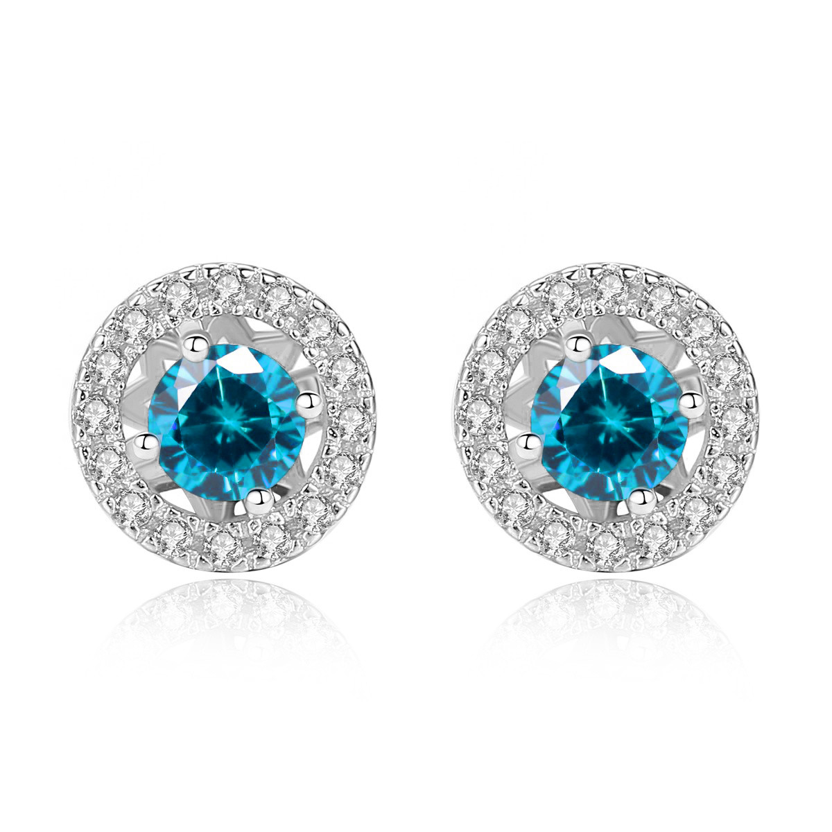 Linda\'s Jewelry Strieborné napichovacie náušnice Deep Blue Magnolia Ag 925/1000 IN375