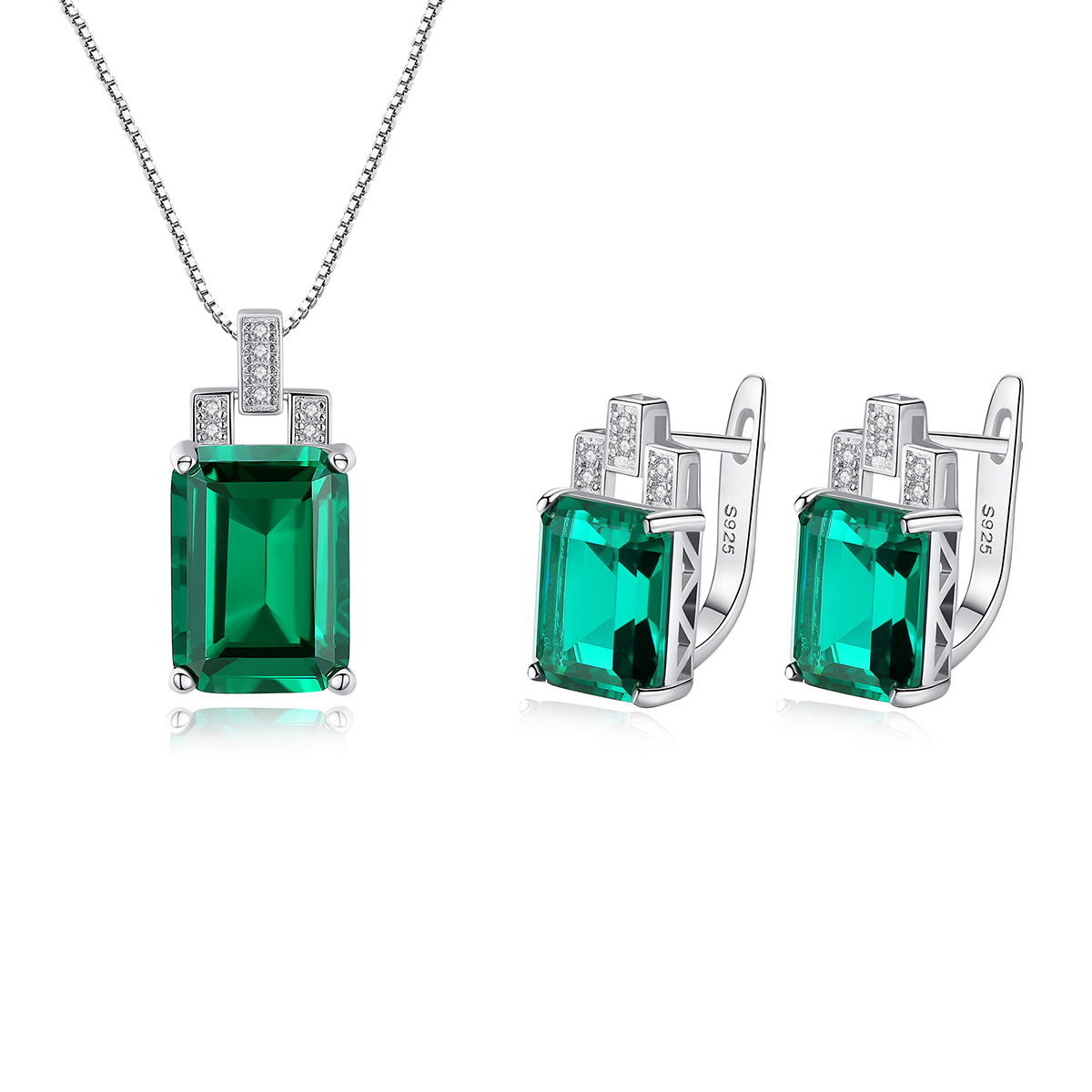 E-shop Linda's Jewelry Zvýhodnená sada šperkov Emerald Green Ag 925/1000 IS097