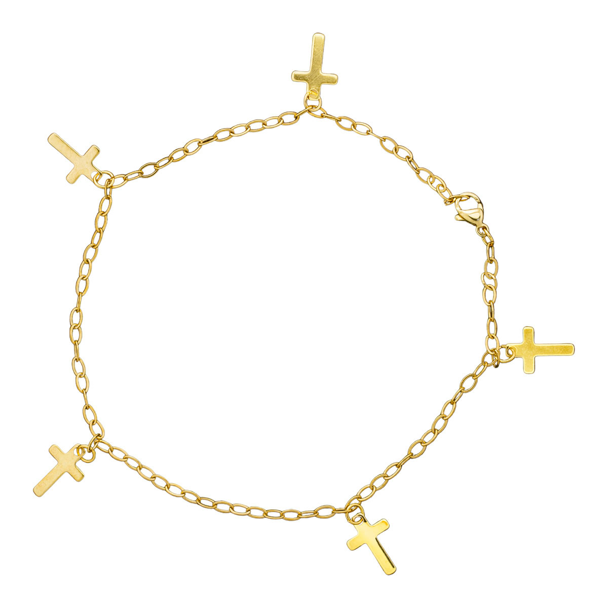 Linda\'s Jewelry Náramok na nohu Fancy Cross chirurgická oceľ INR137