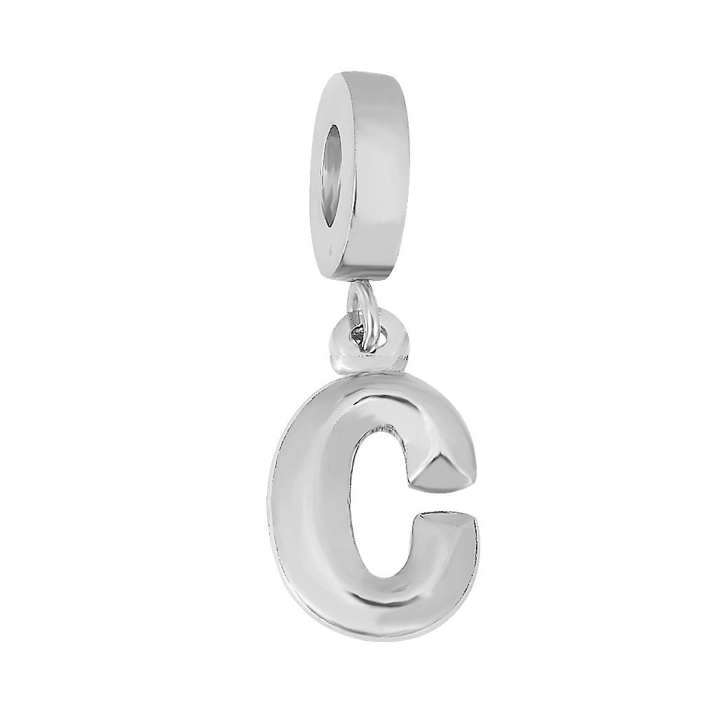E-shop Linda's Jewelry Prívesok na náramok Písmeno C chirurgická oceľ IP068