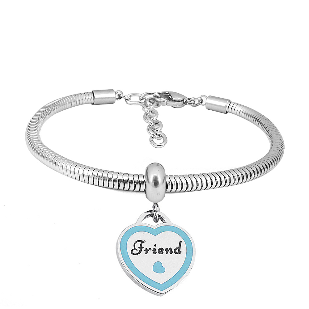 E-shop Linda's Jewelry Náramok BFF Blue Heart Chirurgická oceľ INR150