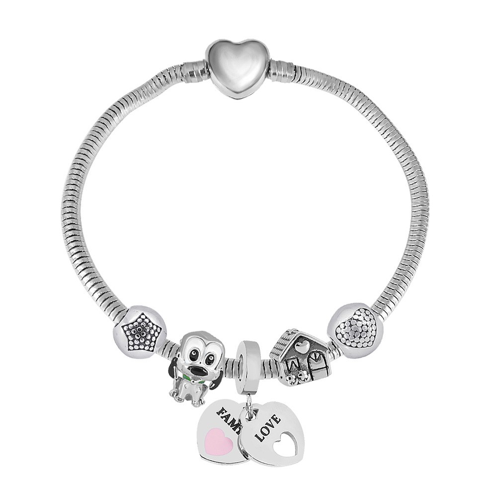 Linda\'s Jewelry Náramok s príveskami Rodinné Šťastie chirurgická oceľ INR153