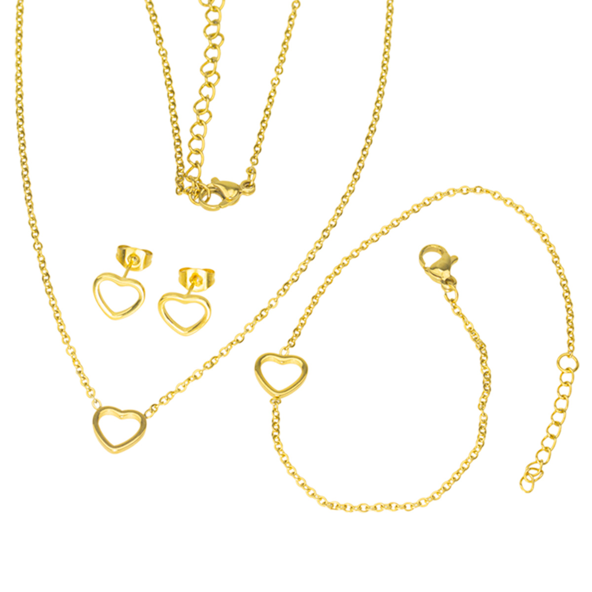 E-shop Linda's Jewelry Sada šperkov Love GLD chirurgická oceľ IS099