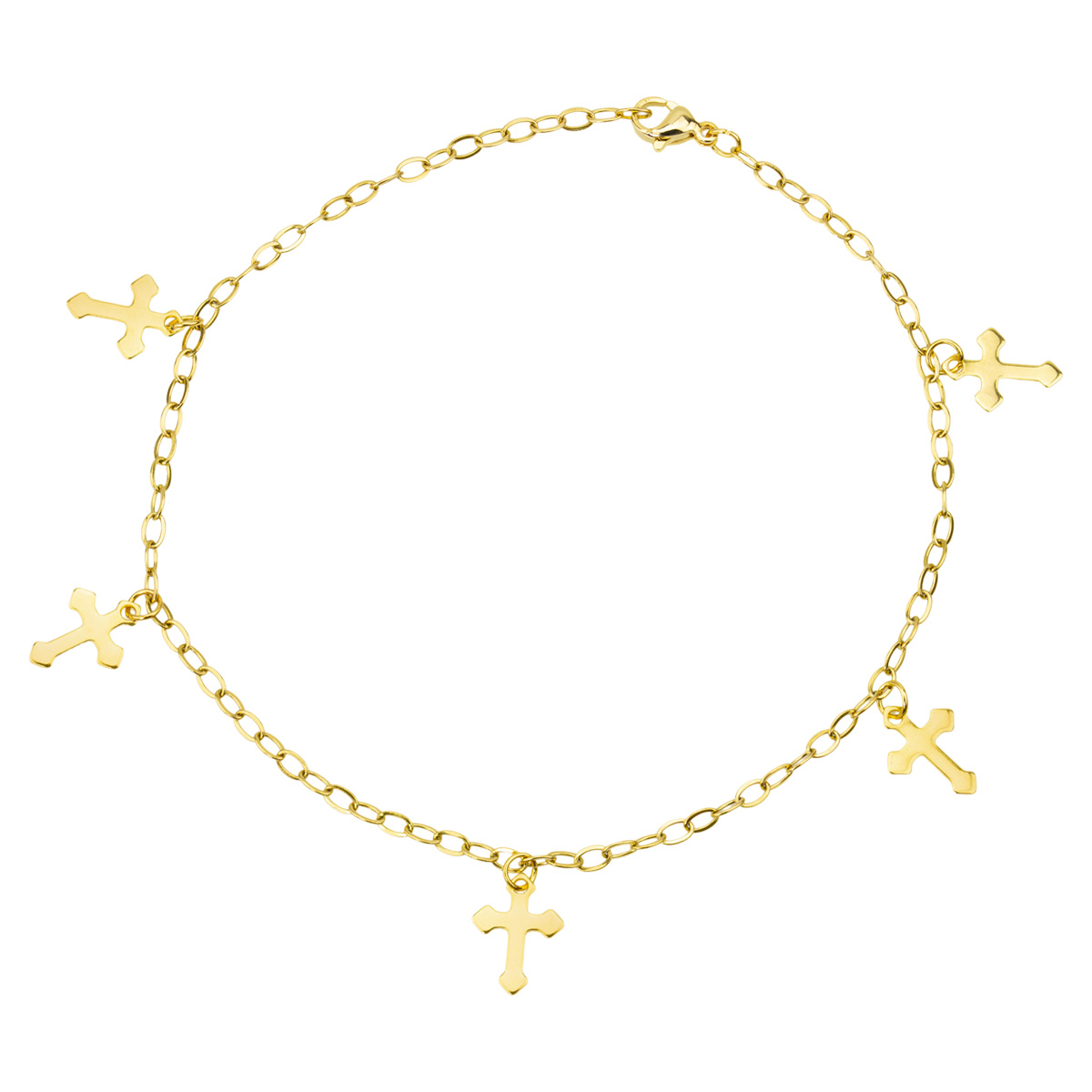 Linda\'s Jewelry Náramok na nohu Ghotic Cross chirurgická oceľ INR157