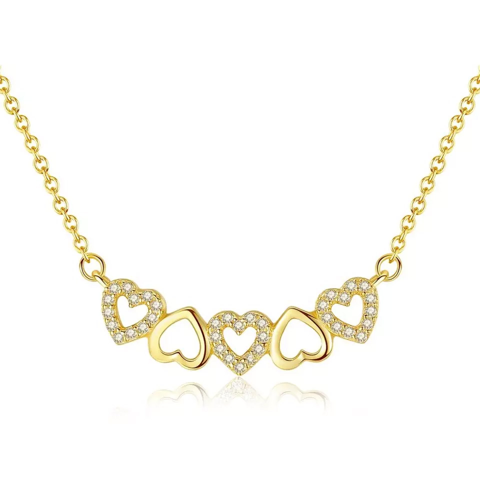 E-shop Linda's Jewelry Strieborný náhrdelník Päť Sŕdc Ag 925/1000 INH209