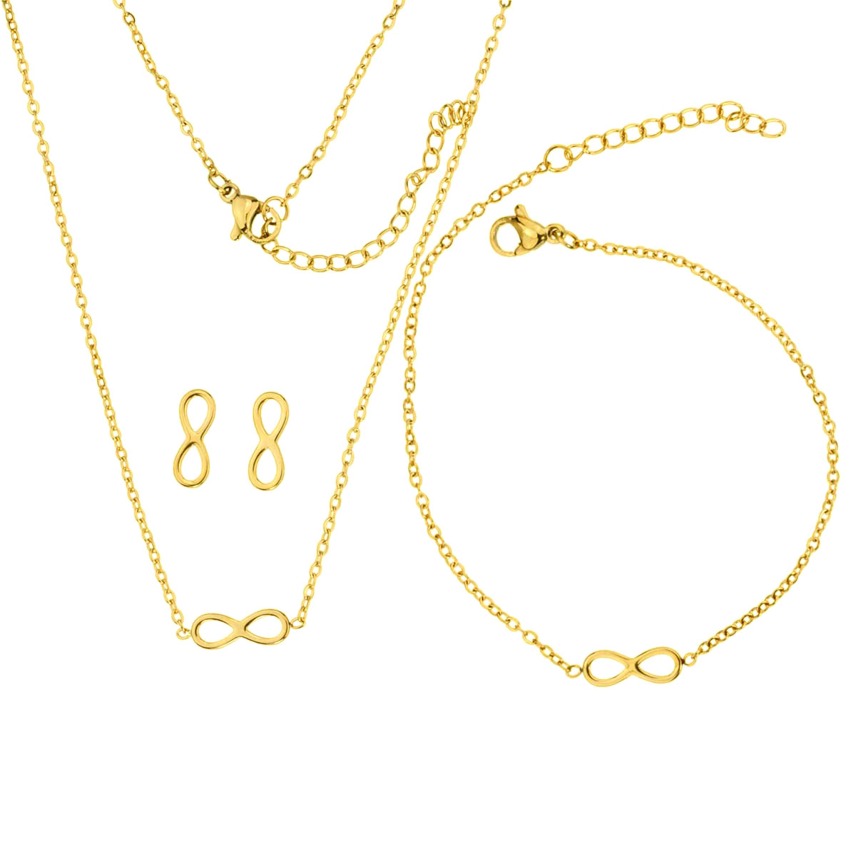 E-shop Linda's Jewelry Sada šperkov Nekonečno GLD chirurgická oceľ IS099